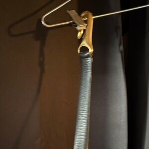 Black Leather Strap with Gold Clip